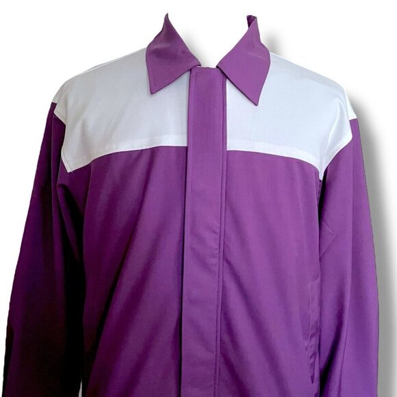 Bogey Boys by Macklemore Mens Colorblock Jacket XL Purple White Retro 70s Golf - Picture 3 of 10